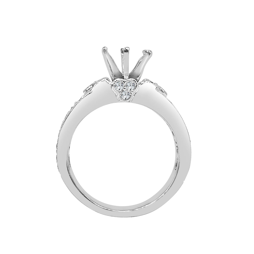 Exquisite 18 Karat White Gold Engagement Mounting