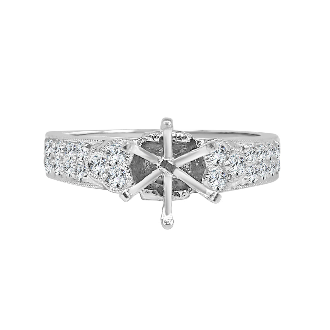 Timeless Elegance: 18 Karat White Gold Engagement Mounting