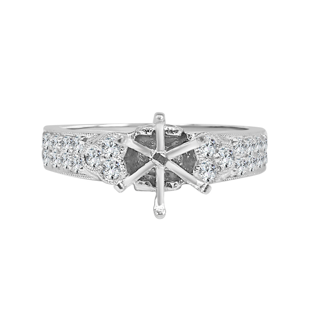 Exquisite 18 Karat White Gold Engagement Mounting