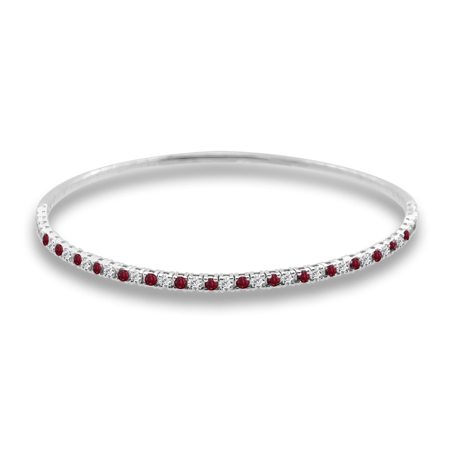 Delicate Ruby Bangle in 14 Karat White Gold - 0.51 Carat