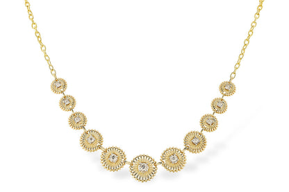14K Yellow Gold Round Shape Natural Diamond Necklace - 0.22 Carat