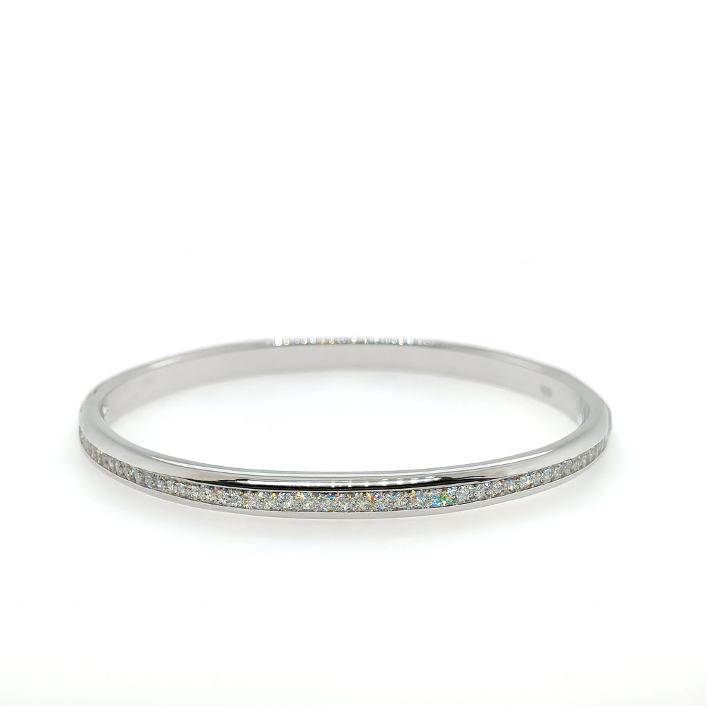 Sterling Silver CZ Bangle Bracelet