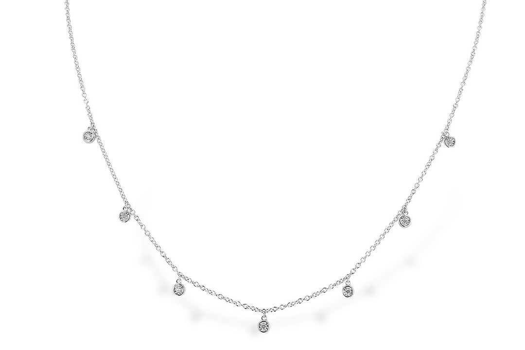 Dazzling Elegance: 14 Karat White Gold Necklace with Natural Diamond Accent