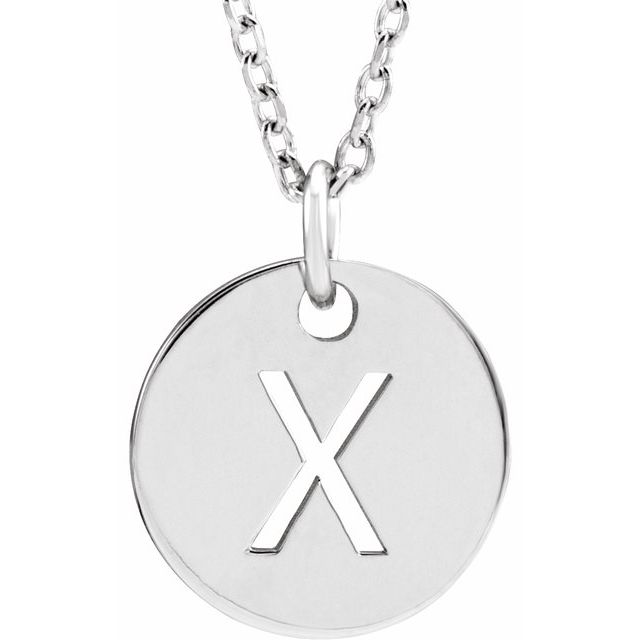 Personalized Initial X Sterling Silver Necklace