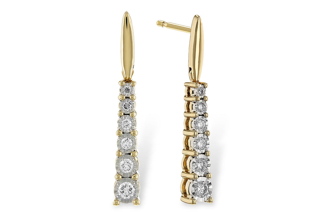 14 Karat Yellow Gold Earrings with Natural Diamond 0.20 Carat