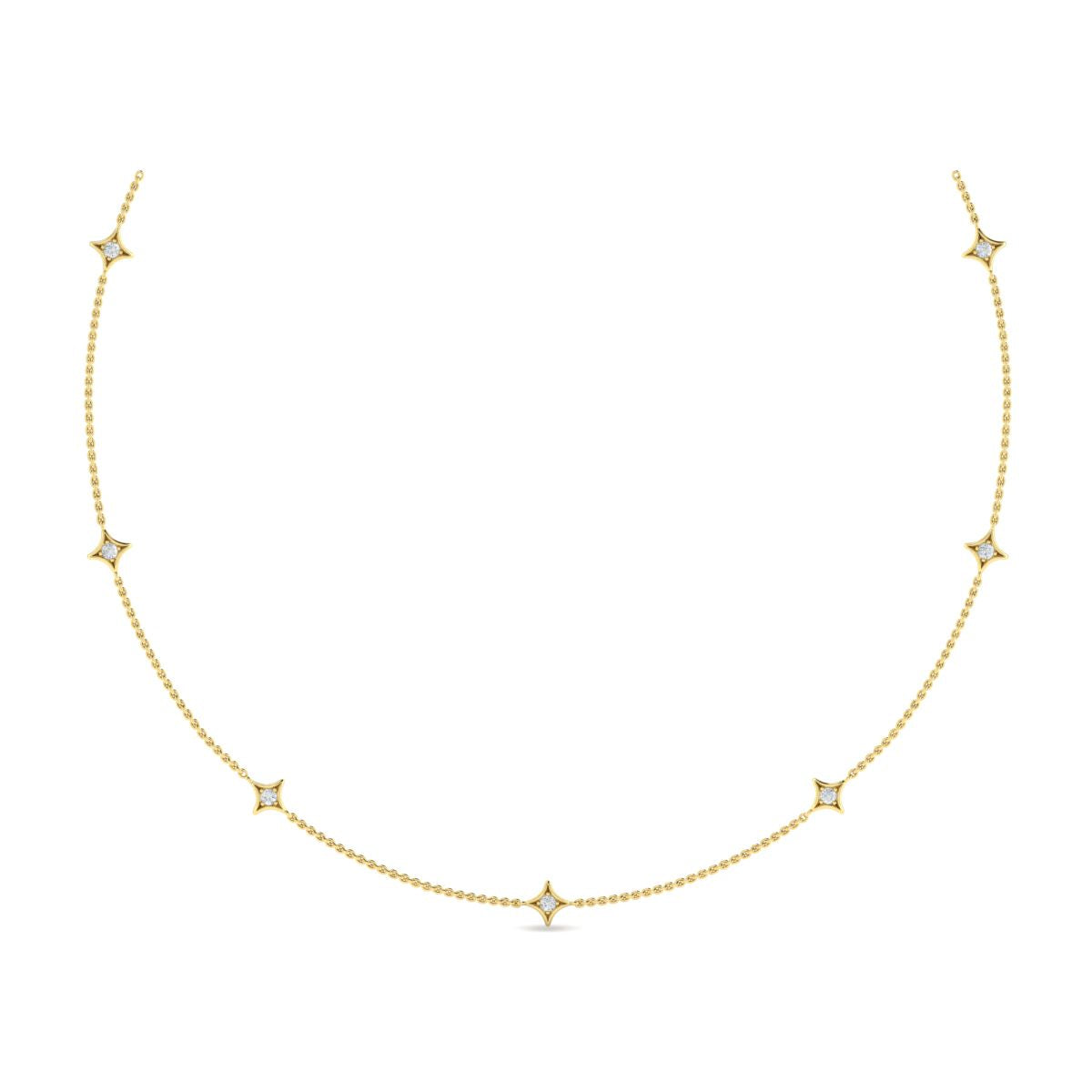 Stellar Nights 14 Karat Yellow Gold Necklace with Natural Diamond - 0.37 Carat