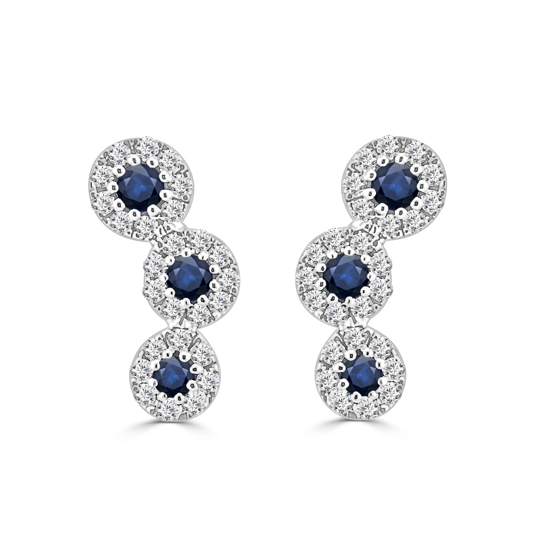 14 Karat White Gold Ruby Earrings - 0.35 Carats