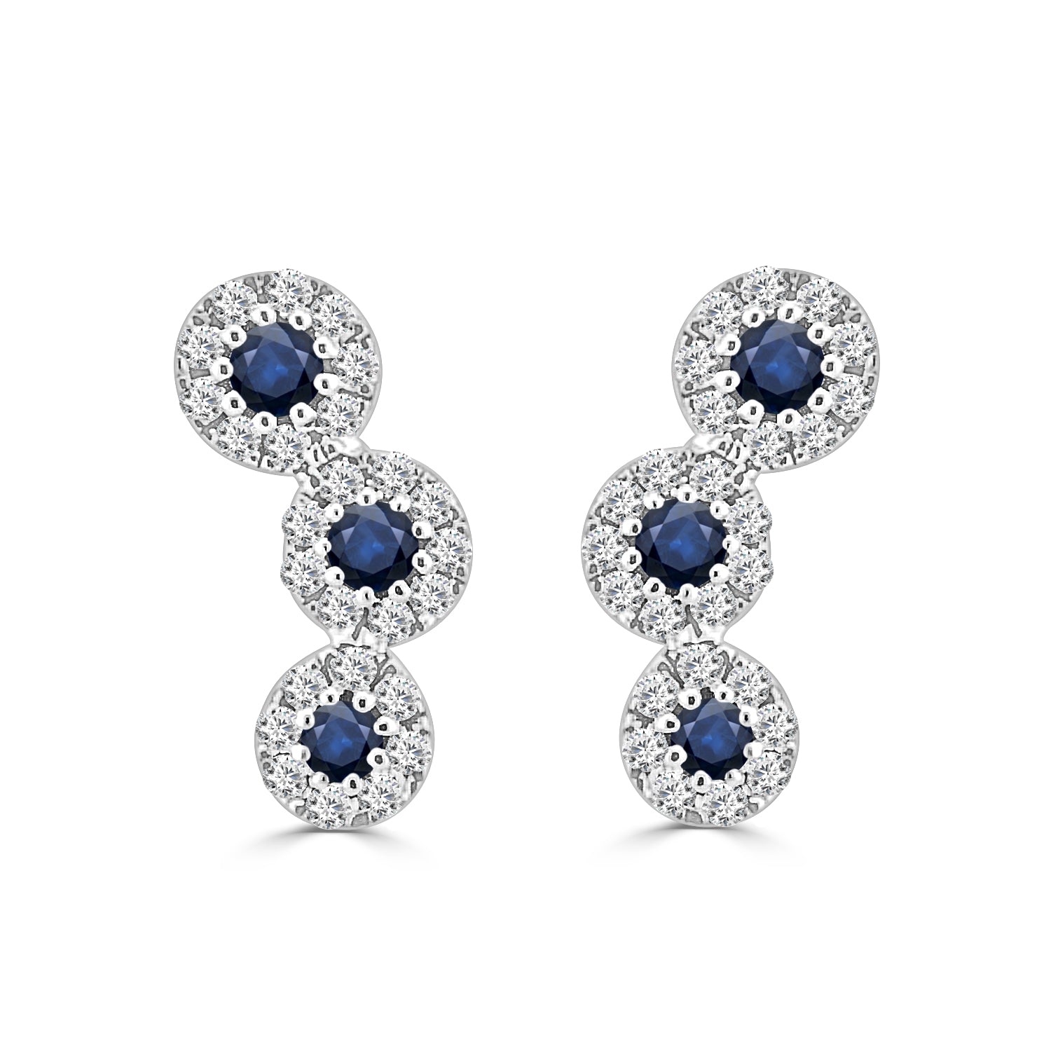 14 Karat White Gold Ruby Earrings - 0.35 Carat Sparkling Gemstone Accents