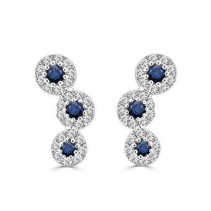 14 Karat White Gold Ruby Earrings - 0.35 Carat Sparkling Gemstone Accents