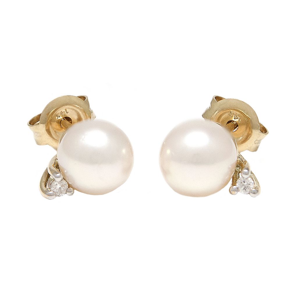 14 Karat Yellow Gold Pearl Drop Earrings