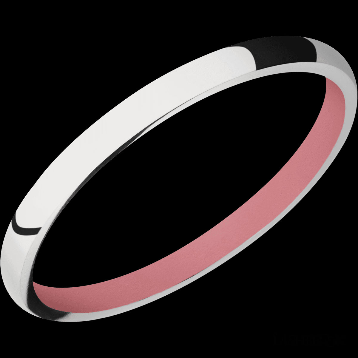 Blushing Love: Pink Sleeve Domed Cobalt Chrome Wedding Band