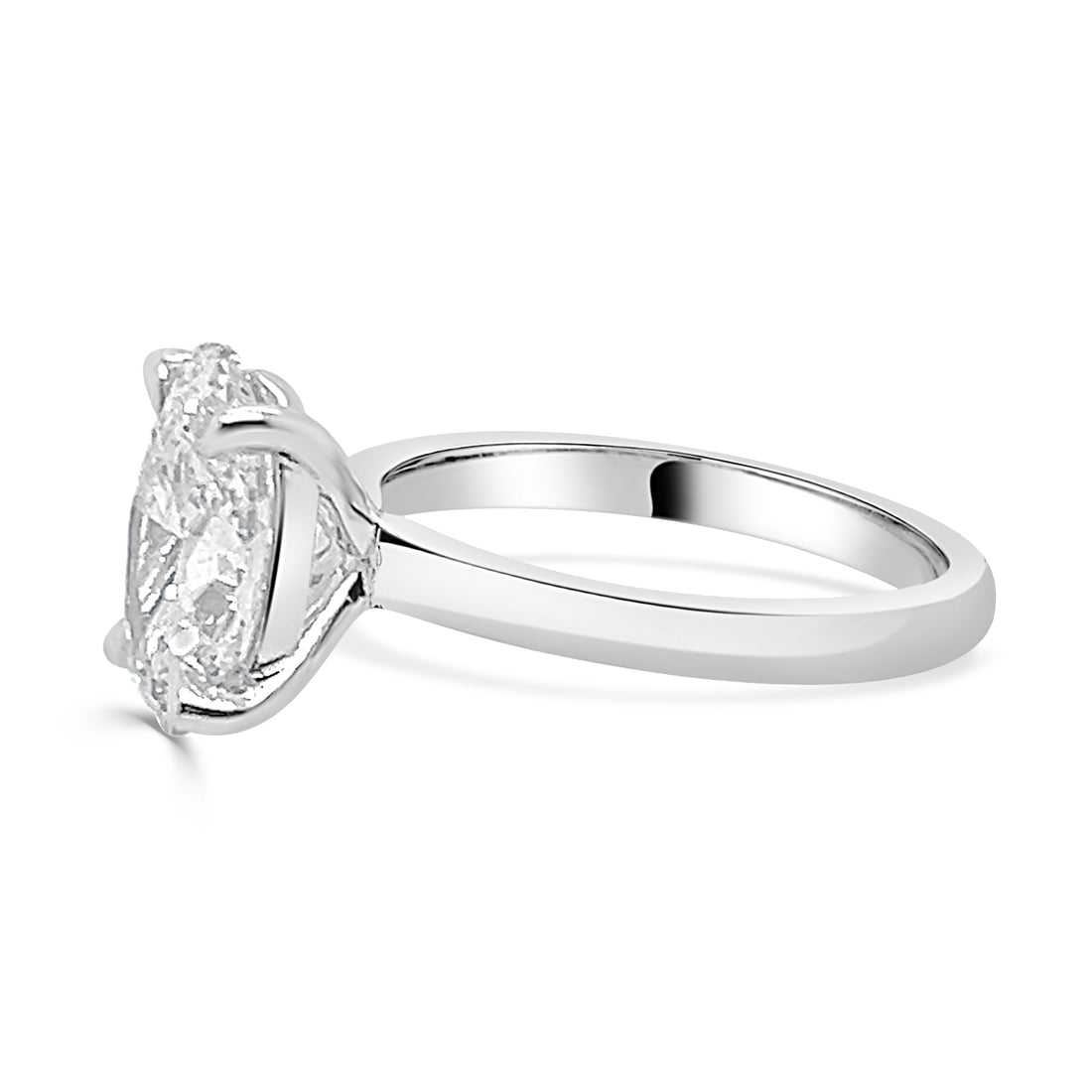 Oval Lab Diamond Engagement Ring in 14 Karat White Gold - 3.00 Carats