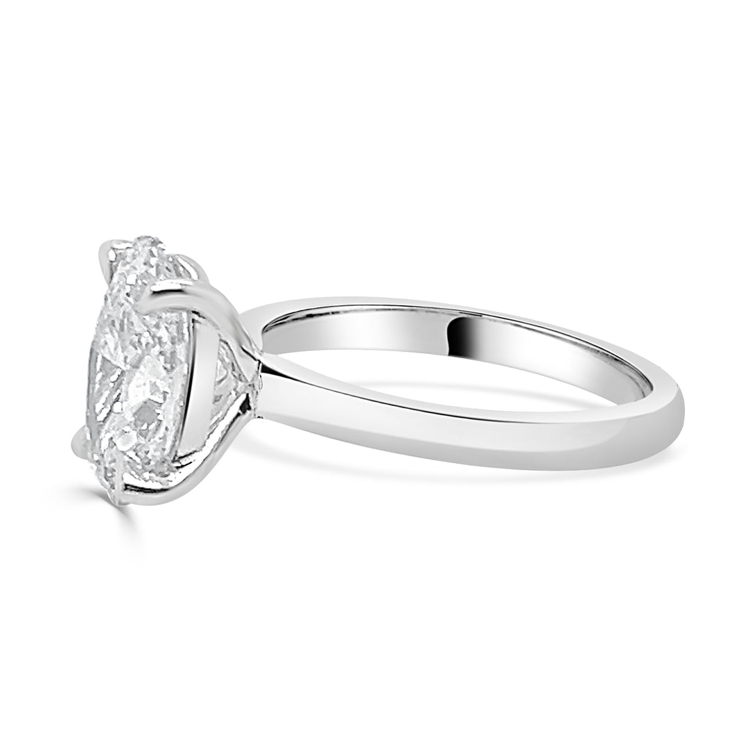 14 Karat White Gold Oval Shape Lab Diamond Engagement Ring