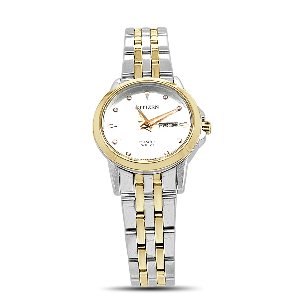 Citizen Ladies Quartz Rose and Silver Tone Stainless Steel Watch