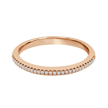 18 Karat Rose Gold Natural Diamond Wedding Band - 0.07 Carat
