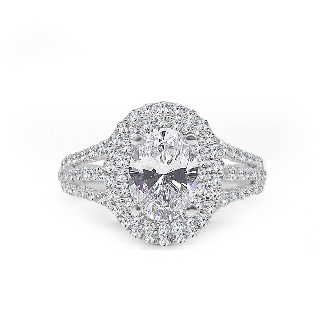 14K White Gold Split Shank Engagement Mounting