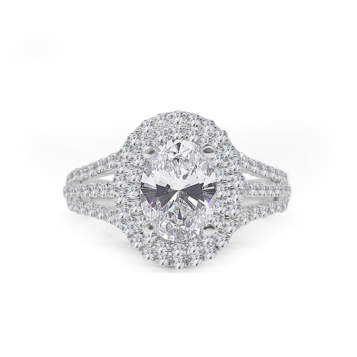 14K White Gold Split Shank Engagement Mounting