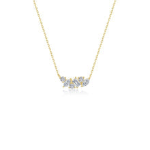 Prismatic Radiance: Gold Plated Sterling Silver Necklace with Natural Diamond, Round Shape 0.52 ct