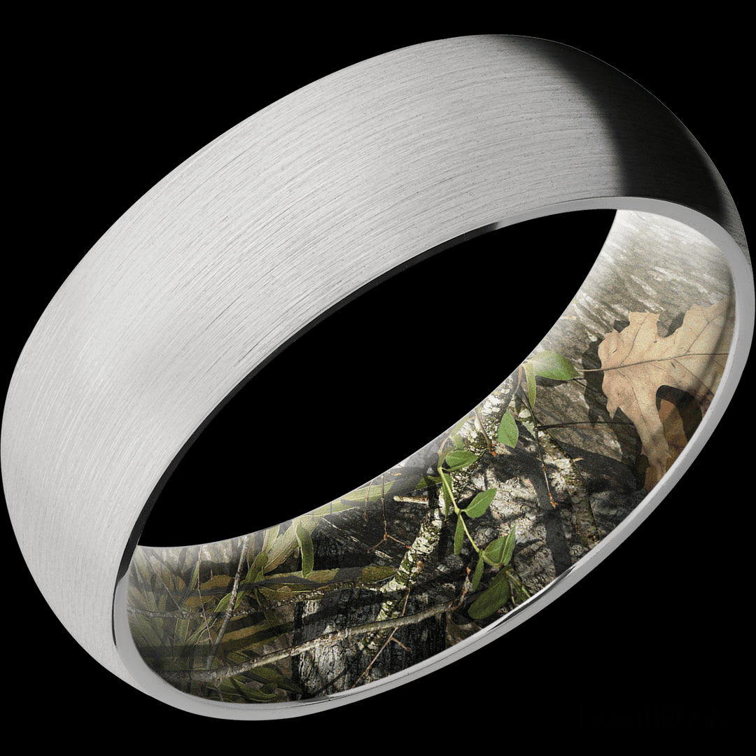 Camouflage-Printed Cobalt Chrome Wedding Band - Size 10 with Camo Sleeve