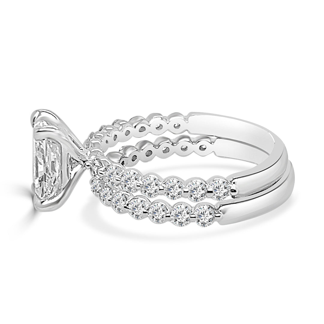 Radiant Sparkle: 14 Karat White Gold Lab Diamond Engagement Ring