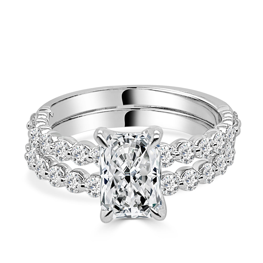 Radiant Cut Lab Diamond Engagement Ring in 14K White Gold - 1.5 Carat