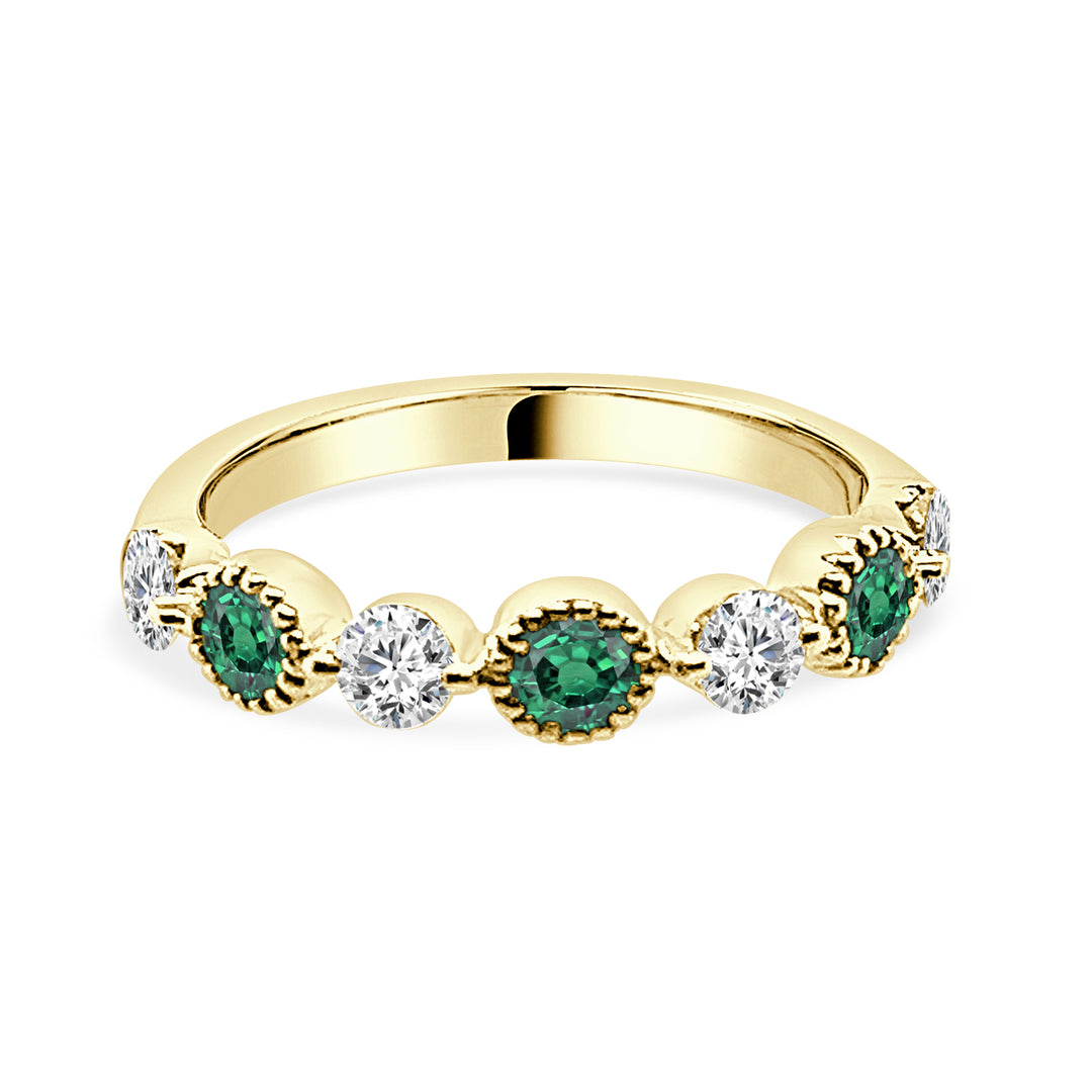 14 Karat Yellow Gold Emerald Shape Ring - 0.441 Carat