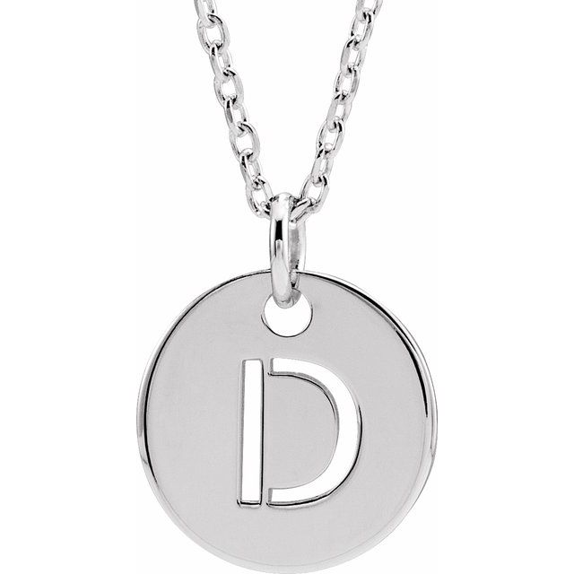 Dainty Sterling Silver D Initial Necklace