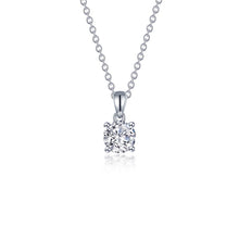 Lassaire 4-Prong Solitaire Necklace in Platinum Coated Sterling Silver - 1.25 Carats