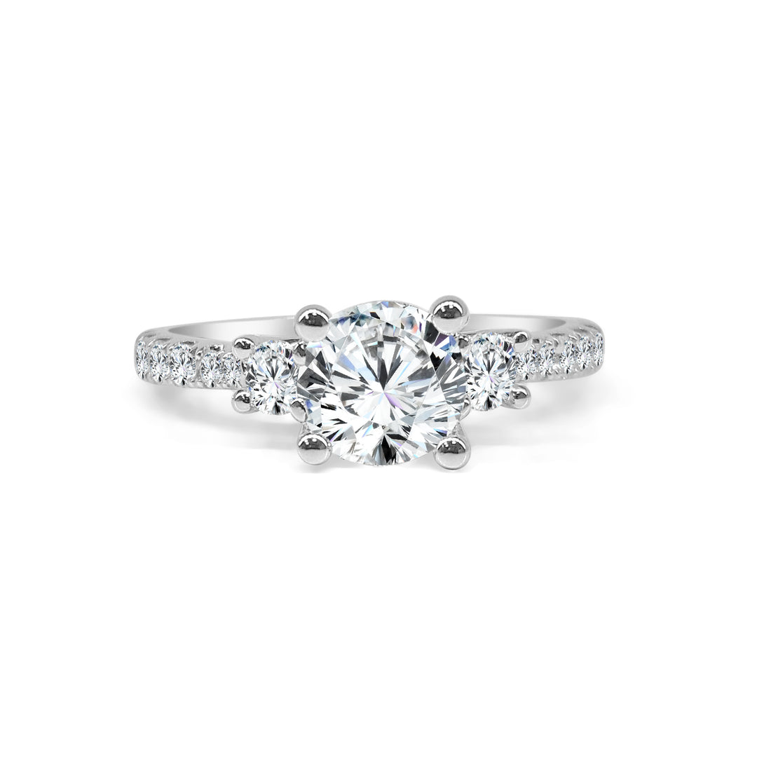 14 Karat White Gold Engagement Ring Mounting