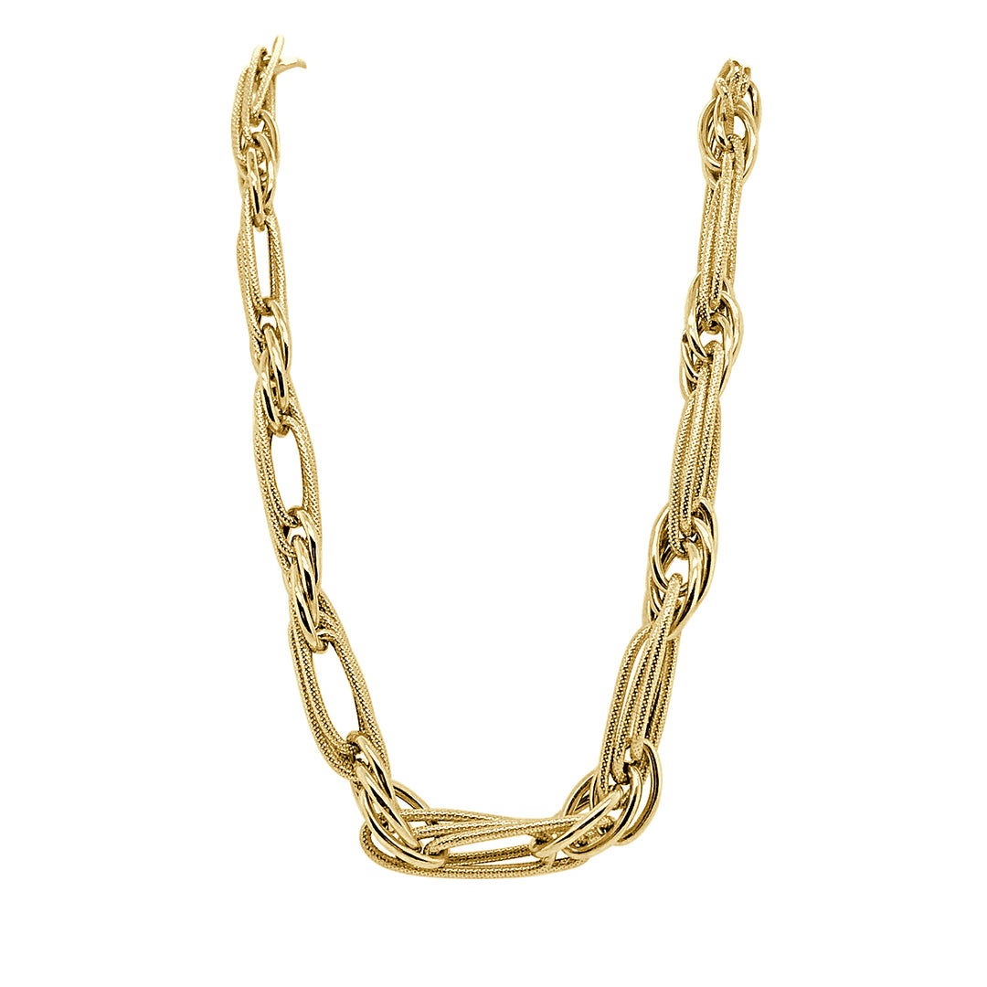 18 Karat Yellow Gold Oval Link Necklace