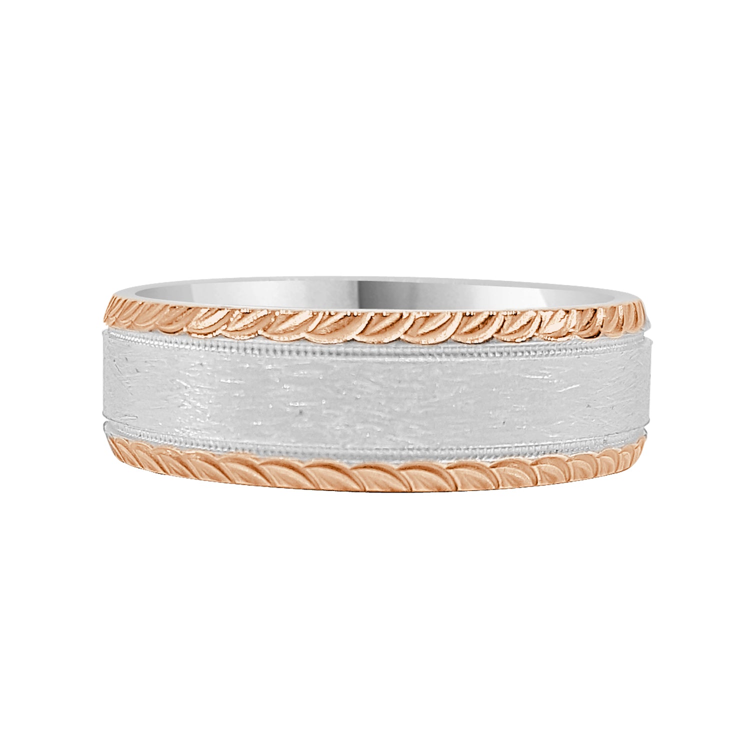 14 Karat Two-Tone Wedding Band: Classic Elegance meets Modern Charm