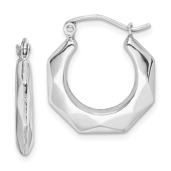 Rhodium Geometric Sterling Silver Earrings