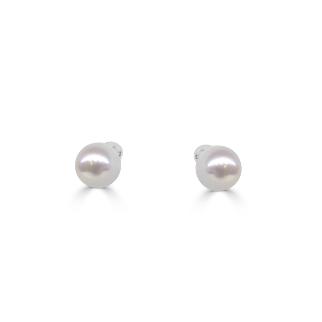 Pearl Shaped 14 Karat White Gold Earrings