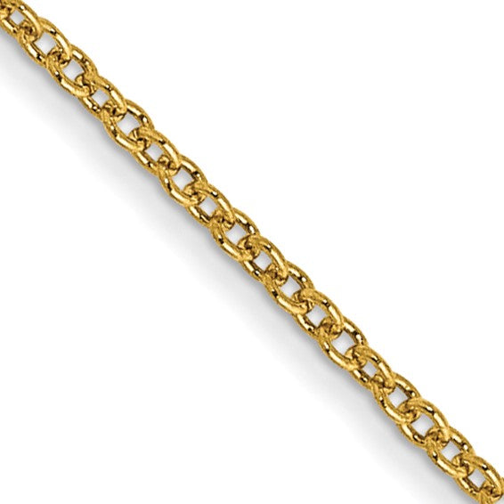 14 Karat Yellow Gold Round Open Link Cable Chain with Lobster Clasp