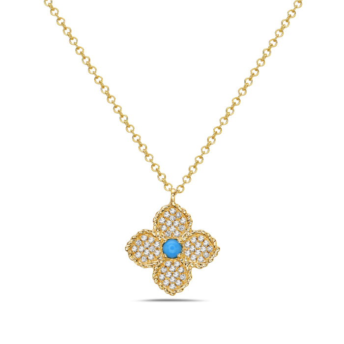 14 Karat Yellow Gold Natural Diamond Necklace