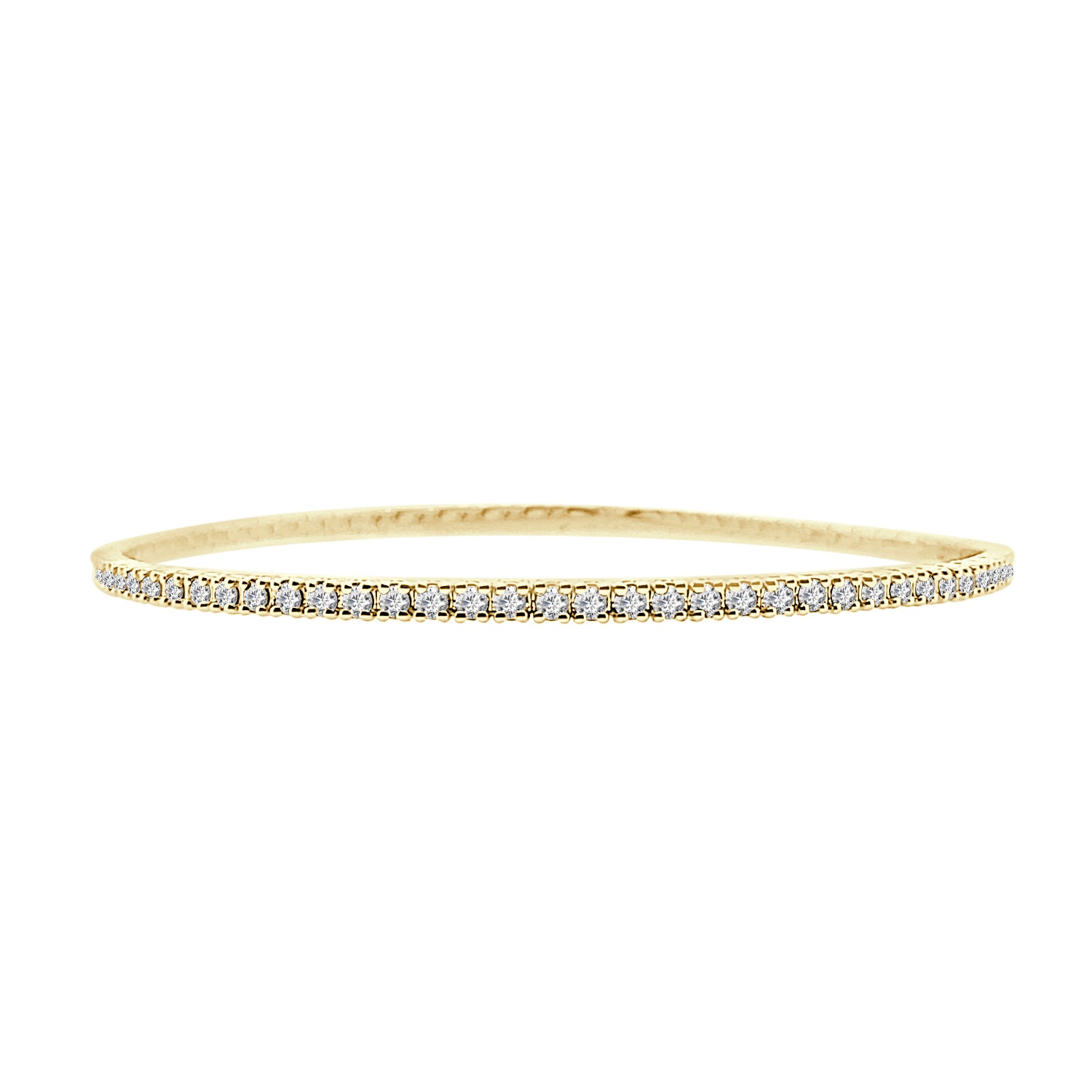 10 Karat Yellow Gold Bangle with 1.00 Carat Natural Diamond