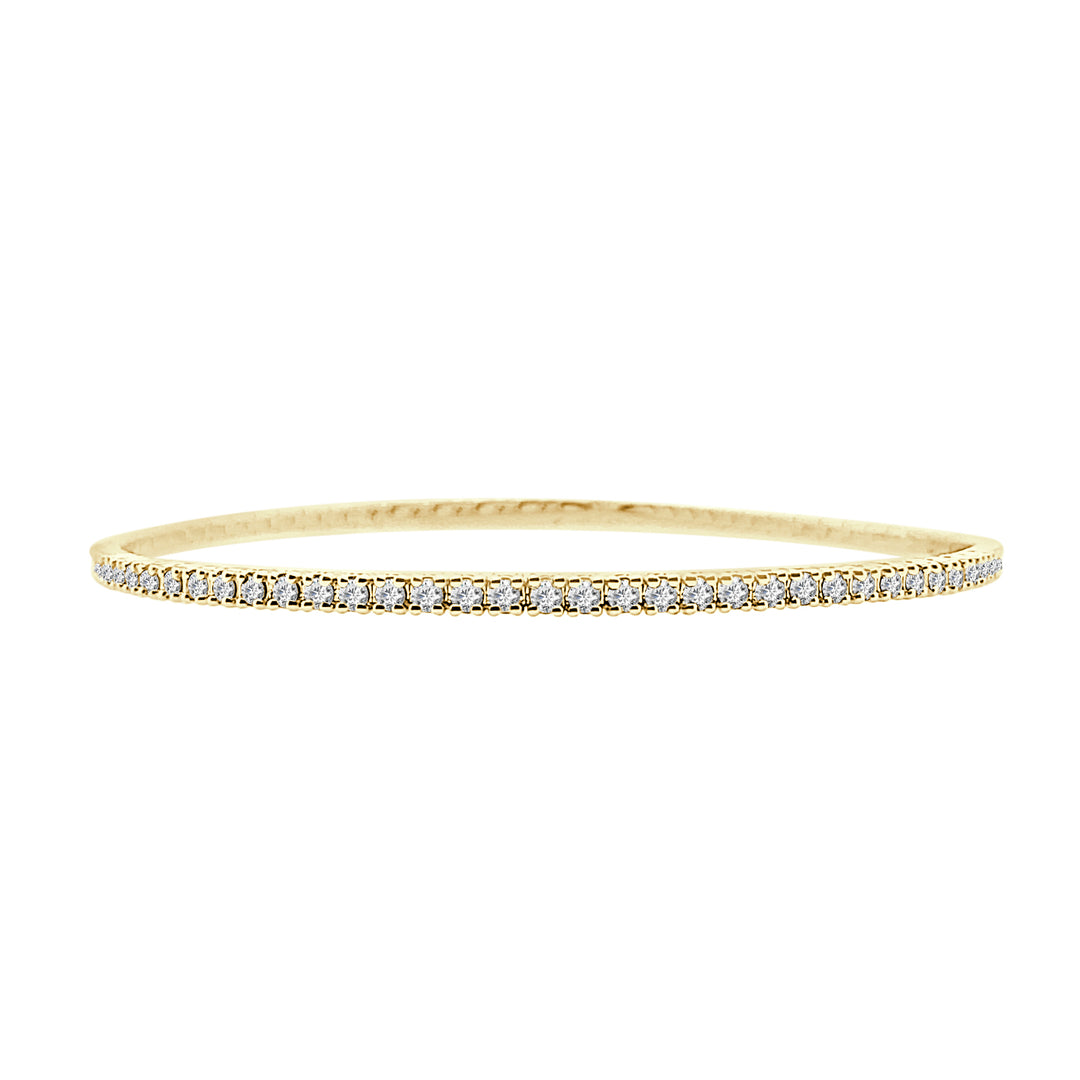 10 Karat Yellow Gold Bangle with Stunning Natural Diamond Accent