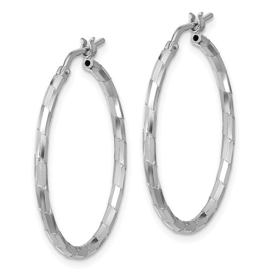 Rhodium Textured Sterling Silver Earrings