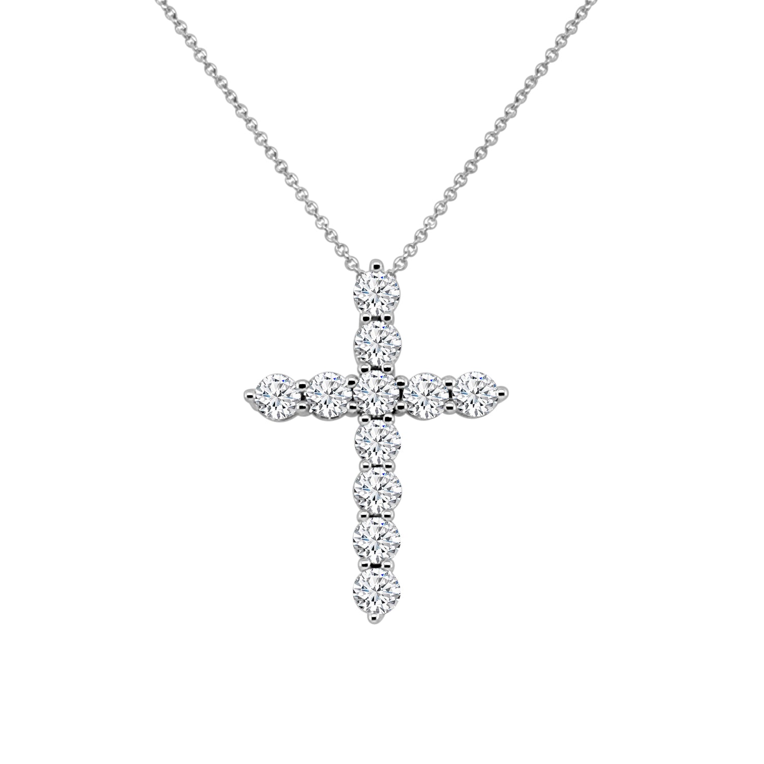 Stunning 2.18 Carat Natural Diamond Necklace in 14 Karat White Gold