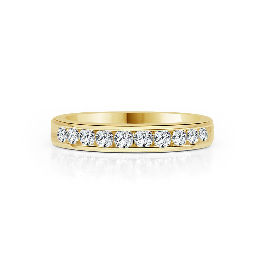 14K Yellow Gold Round Natural Diamond Wedding Band - 1.00 Carat