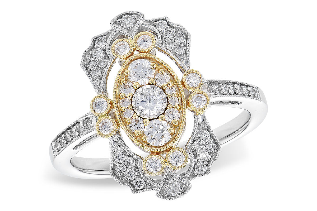 14 Karat Two-Tone Ring with Natural 0.50 Carat Diamond