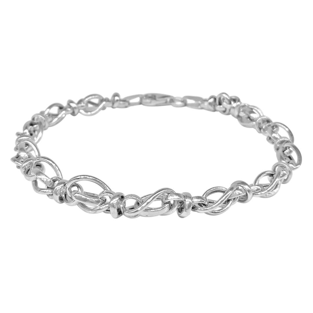 Exquisite 14 Karat White Gold Fancy Link Bracelet