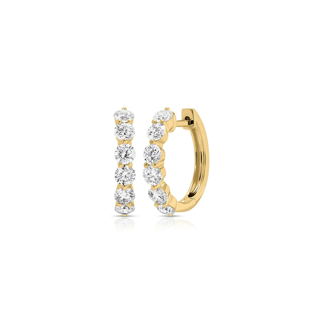 14 Karat Yellow Gold Round Natural Diamond Earrings - 0.33 Carat