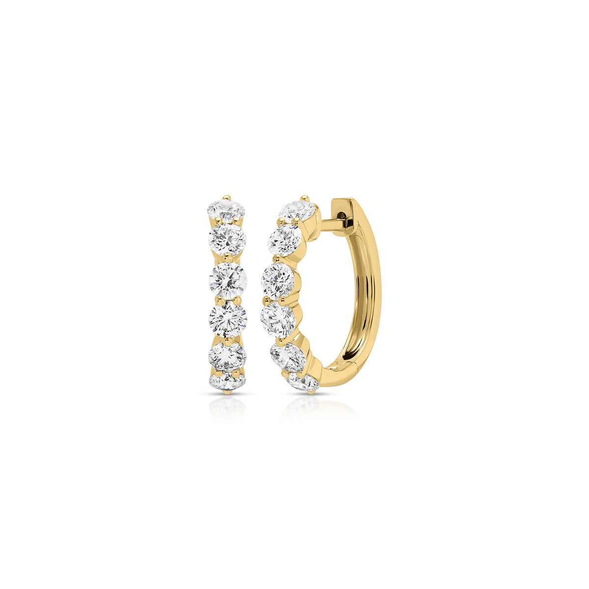 14 Karat Yellow Gold Round Shape Natural Diamond Earrings - 0.33 Carat