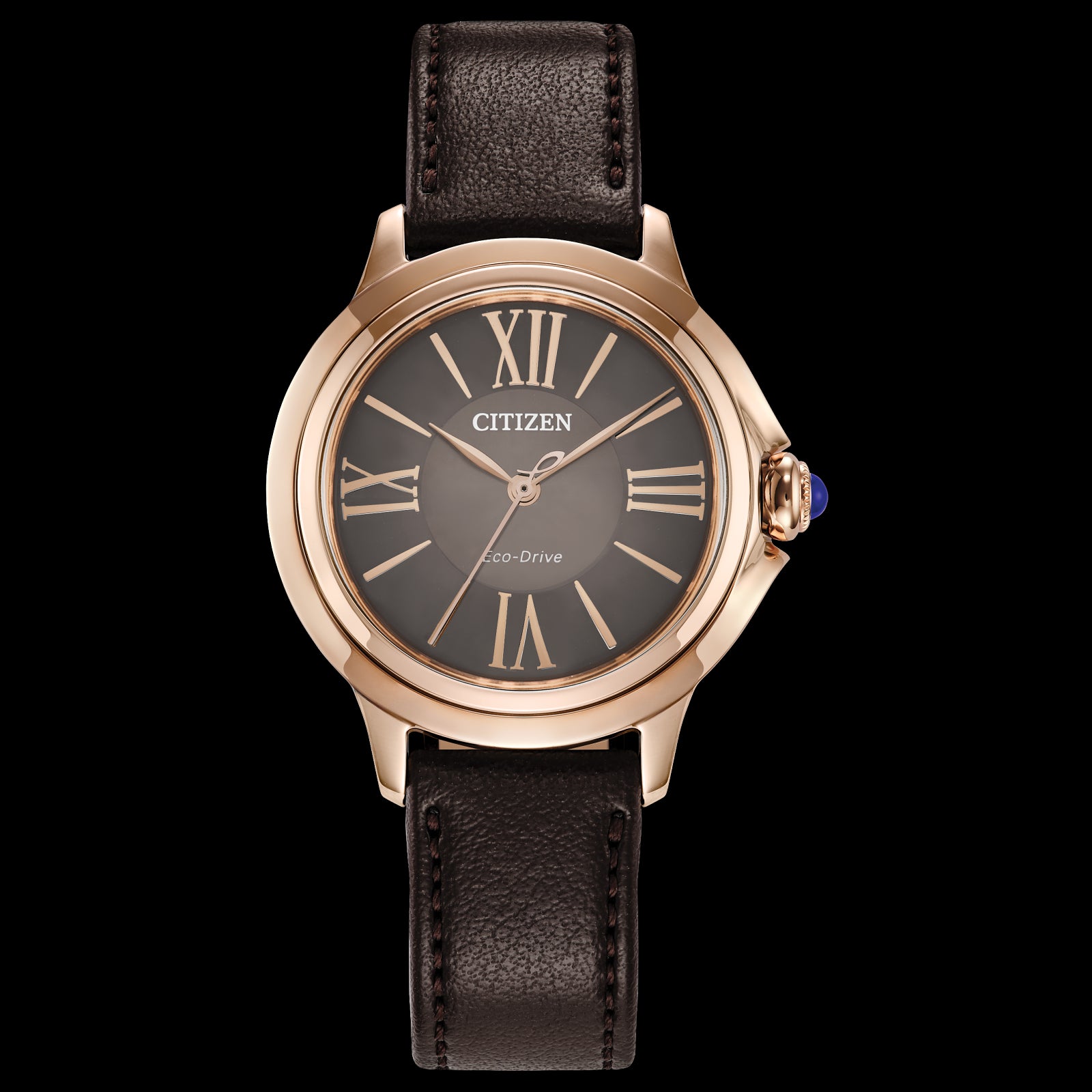 Stylish Ladies Watch: Ceci with Brown Strap and Dial, Stainless Steel by Citizen