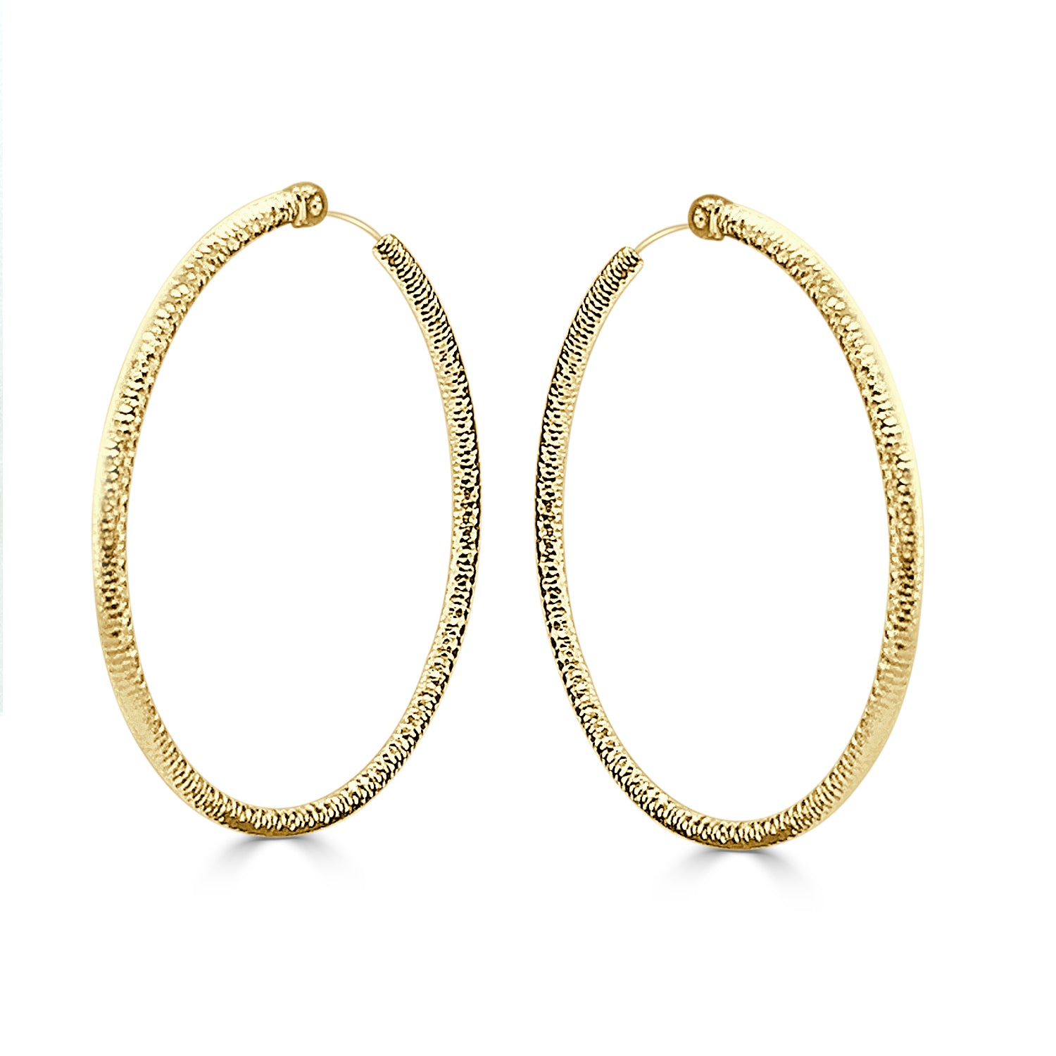 Diamond Cut Textured 14 Karat Yellow Gold Earrings: Elegant and Timeless Sparkle