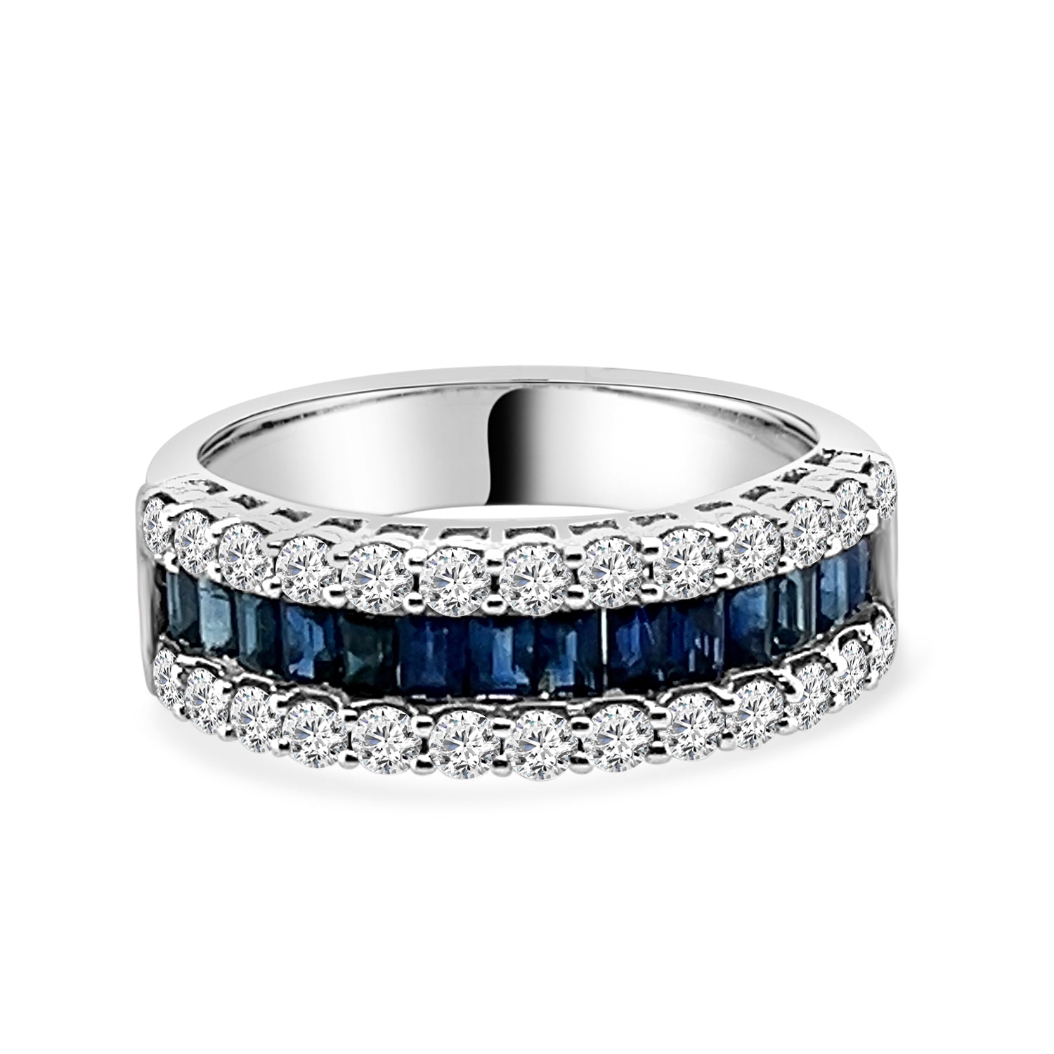 1.17 Carat Blue Sapphire Ring in 14 Karat White Gold