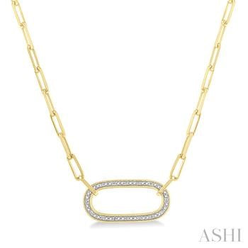 Round Natural Diamond Necklace in Gold Plated Sterling Silver - 0.1 Carat
