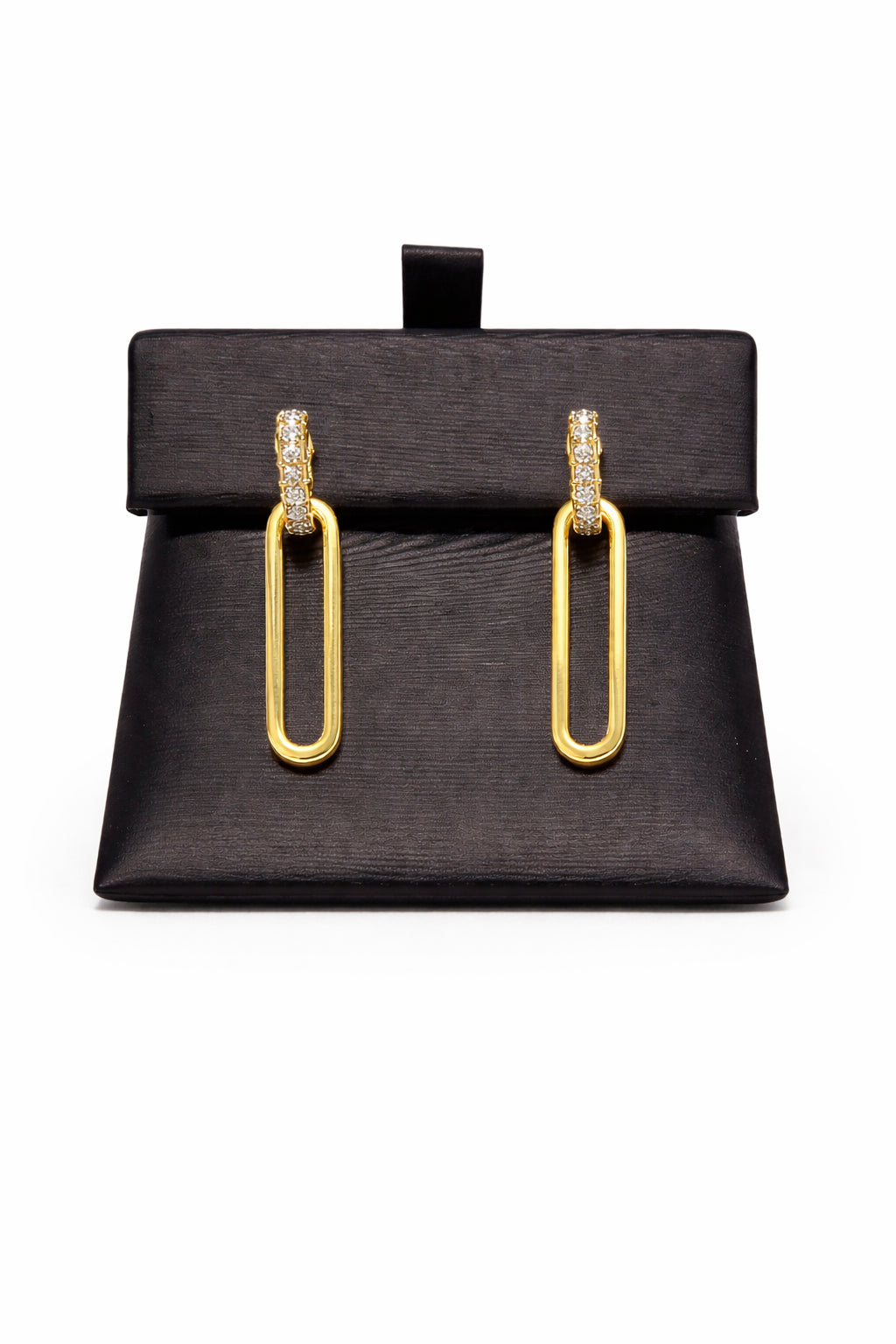 10 Karat Two-Tone Diamond Drop Earrings - Round Shape, Natural Diamond