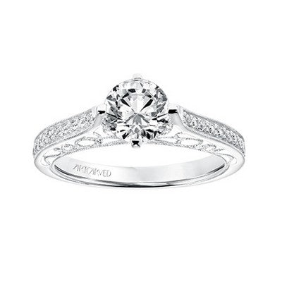 14 Karat White Gold Engagement Mounting